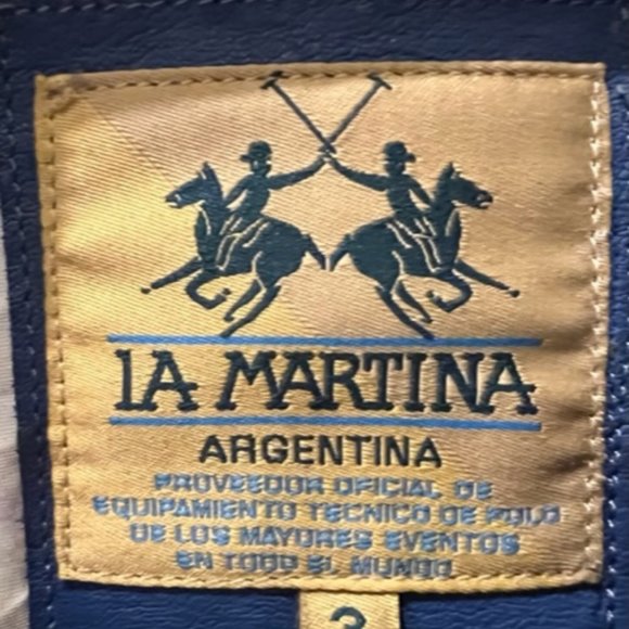 LA MARTINA ARGENTINA CUSTOM MADE BLUE LEATHER JACKET - Picture 9 of 12